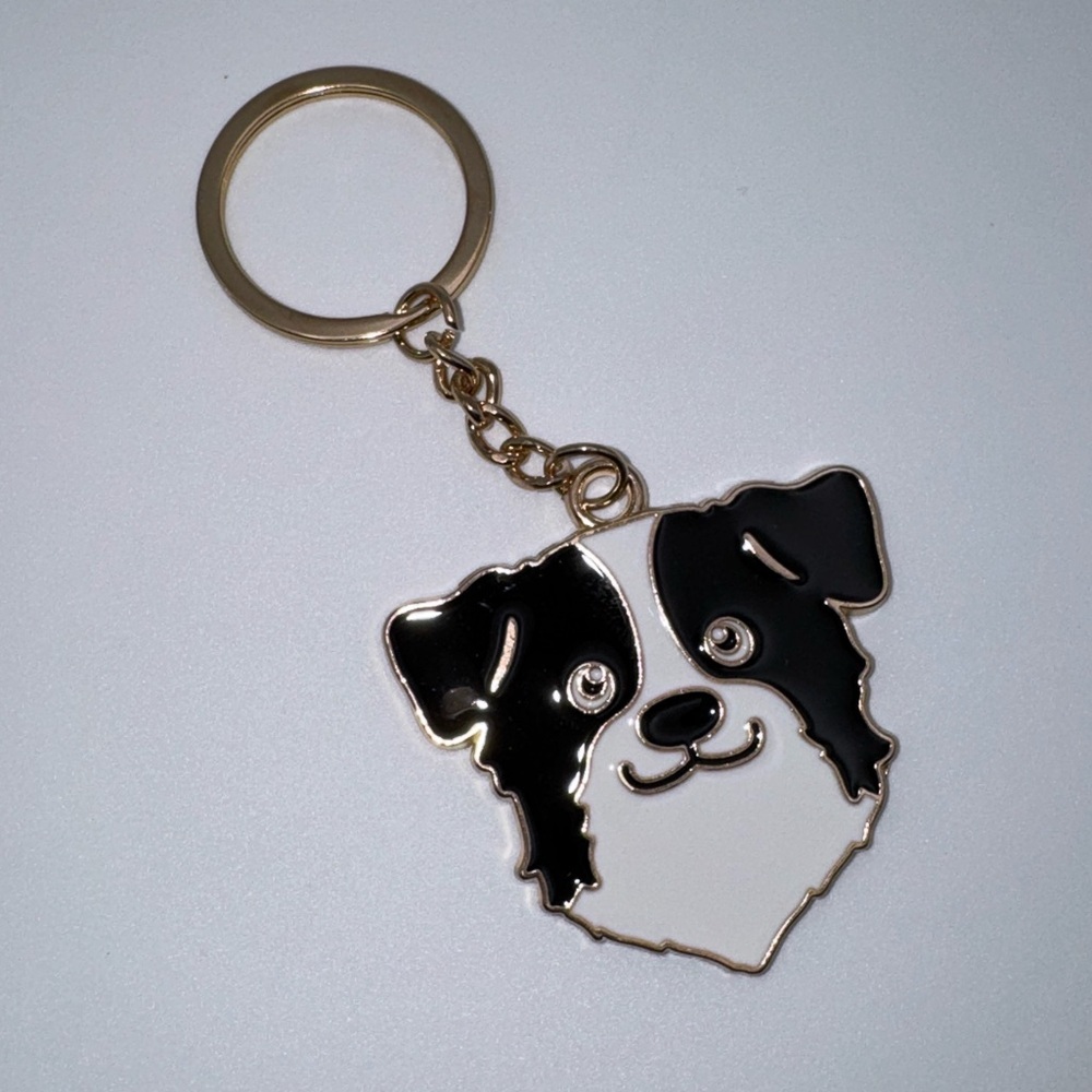 Bella Bug Border Collie Black and White Dog Keychain Bag Charm